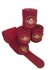 Equestrian Horse Product. Burgundy Fleece Bandages