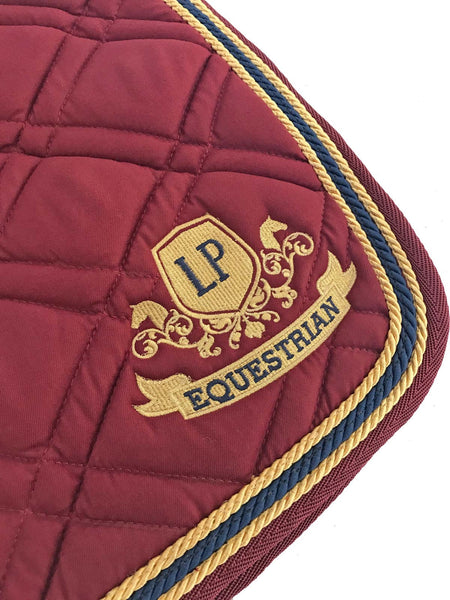 Equestrian Horse Product. Burgundy Dressage Saddle Pad