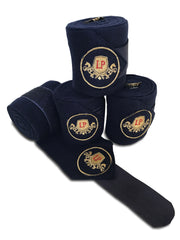 Equestrian Horse Product. Navy Fleece Bandages